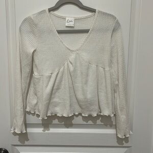 White long sleeve top